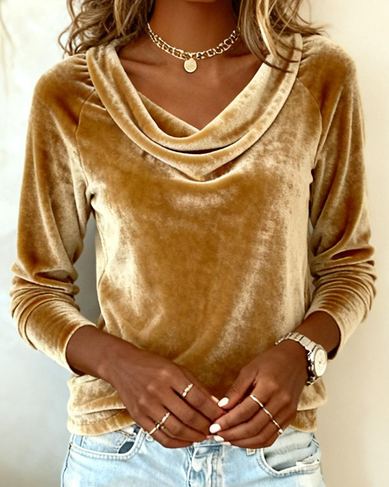 Ophina | Women's Cowl Neck Long Sleeve Top