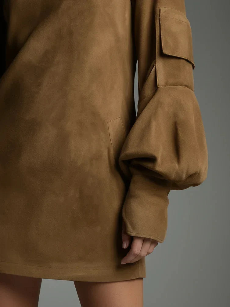 Félicie - Oversized Suede Mini Dress