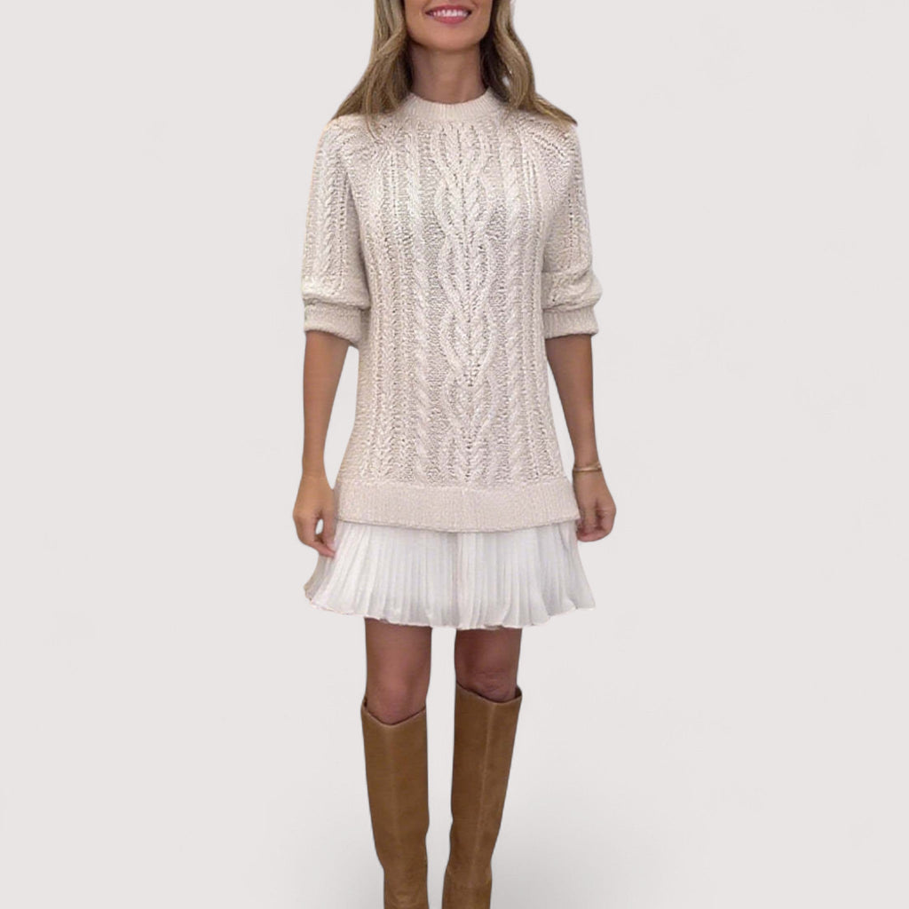 Primrose | Women's Mock Neck Cable Sweater Dress