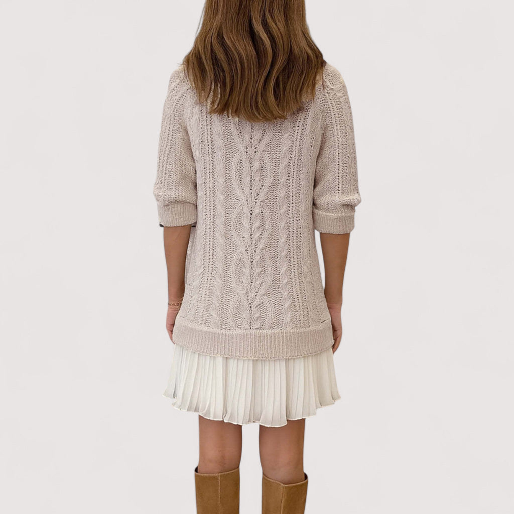 Primrose | Women's Mock Neck Cable Sweater Dress