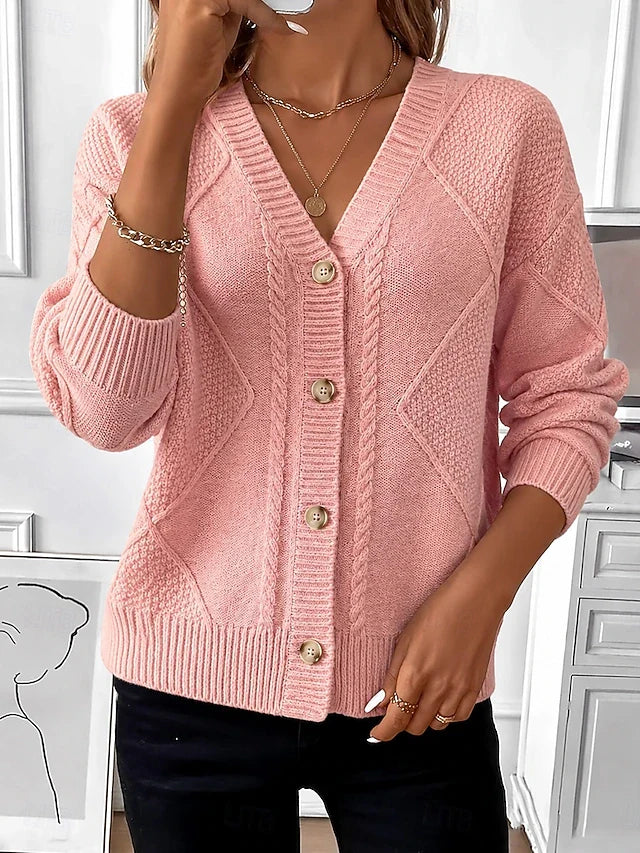 Pauline | Vintage Cable Knit Button Cardigan