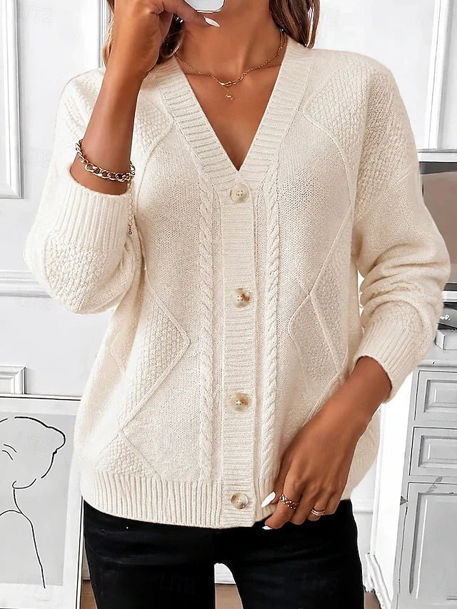 Pauline | Vintage Cable Knit Button Cardigan