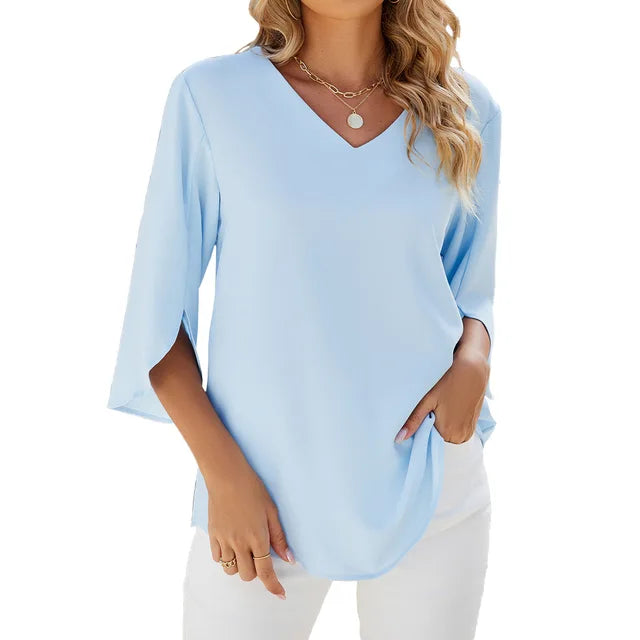 Rosalind | Women's V-Neck 3/4 Sleeve Blouse