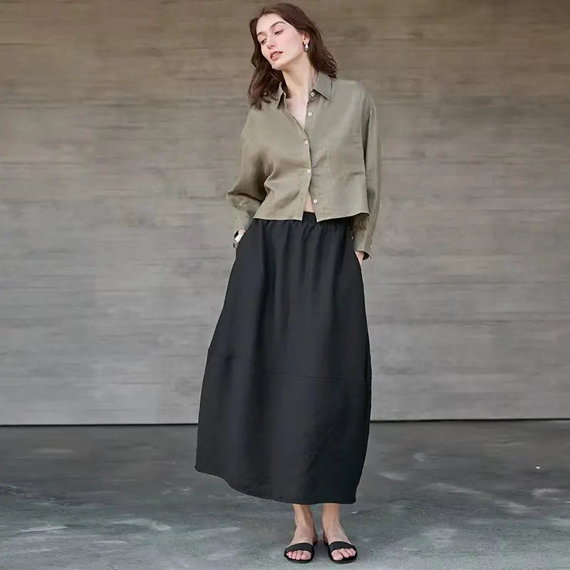 Rosamund | Women's Cropped Oversized Button-Down Shirt
