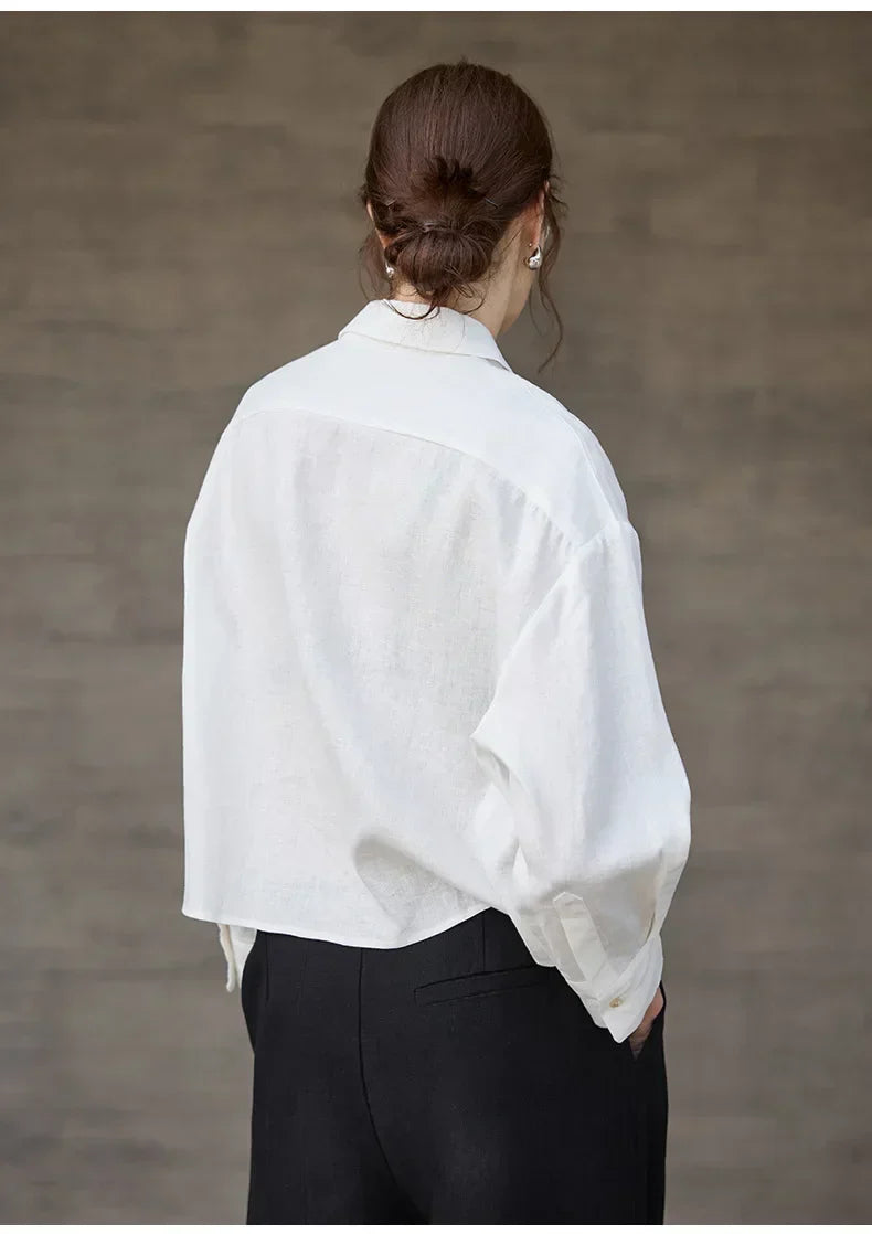 Rosamund | Women's Cropped Oversized Button-Down Shirt