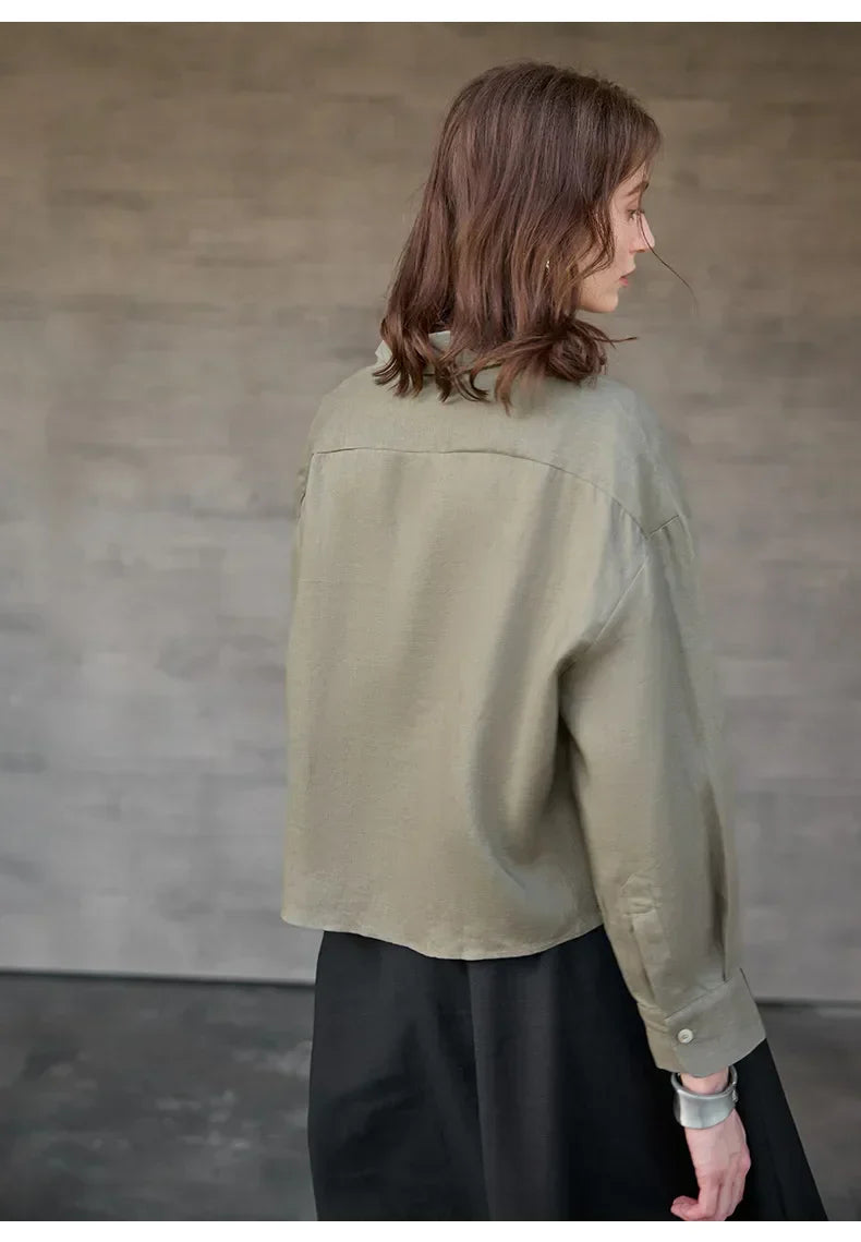 Rosamund | Women's Cropped Oversized Button-Down Shirt