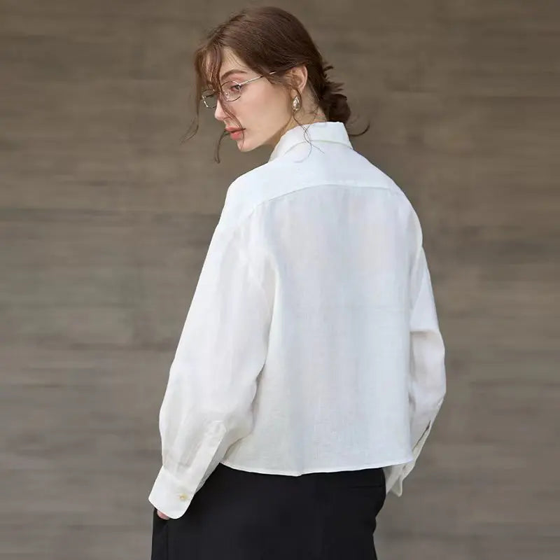 Rosamund | Women's Cropped Oversized Button-Down Shirt