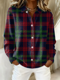 Serendipity | Women's Plaid Long Sleeve Button Down Shirt