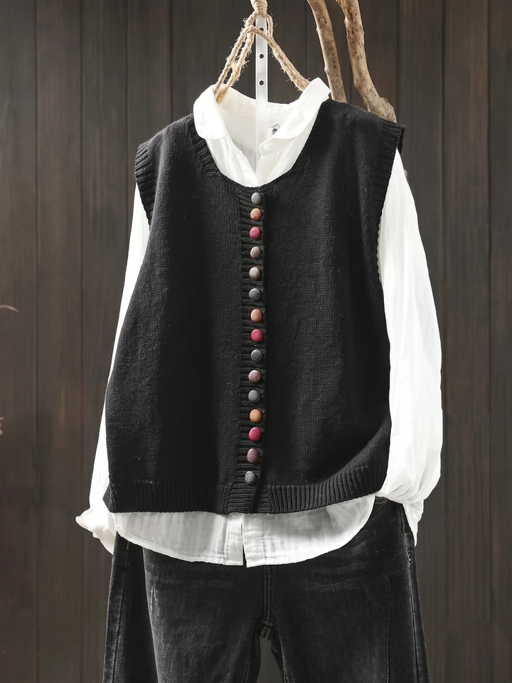 Gloria | Elegant Everyday Knit Vest - Black