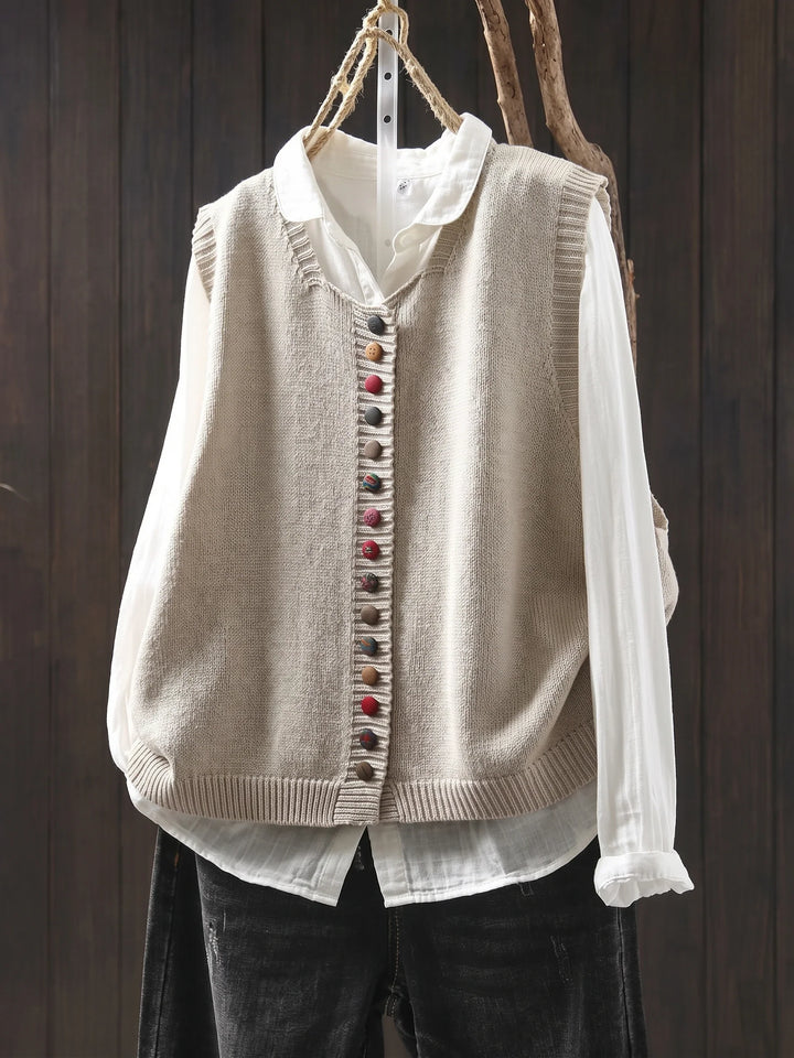 Gloria | Elegant Everyday Knit Vest - Ivory
