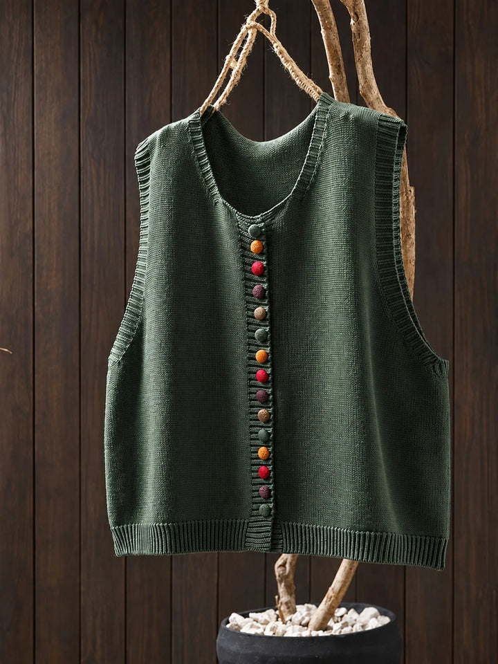 Gloria | Elegant Everyday Knit Vest - Green