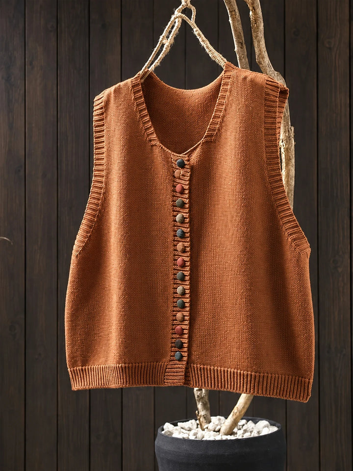 Gloria | Elegant Everyday Knit Vest - Orange
