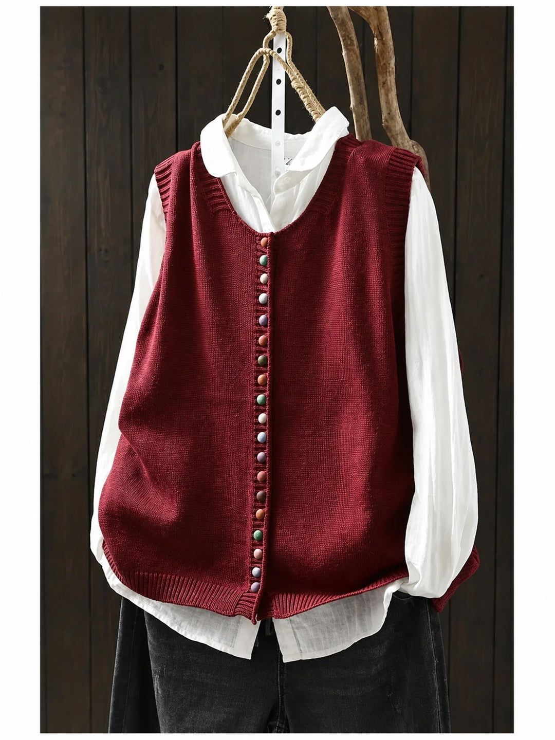 Gloria | Elegant Everyday Knit Vest - Red
