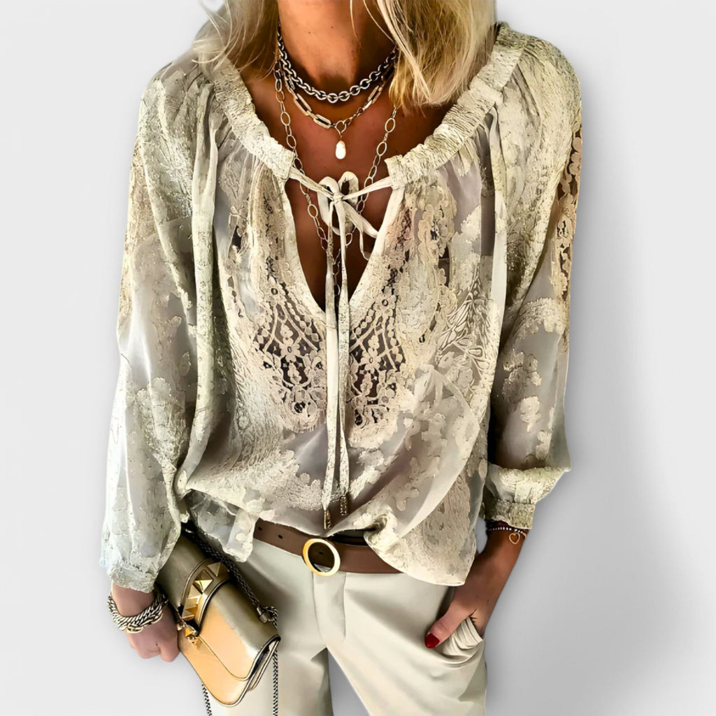 Sienna | Women's V-Neck Long Sleeve Boho Blouse
