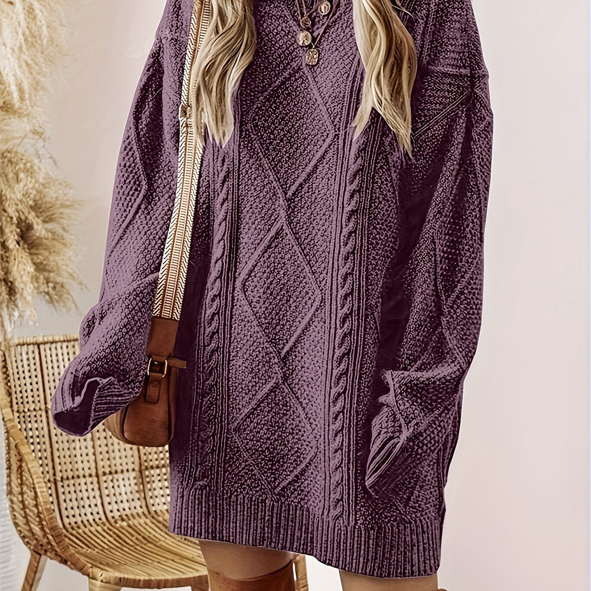 Solara | Women's Cable-Knit Sweater Dress