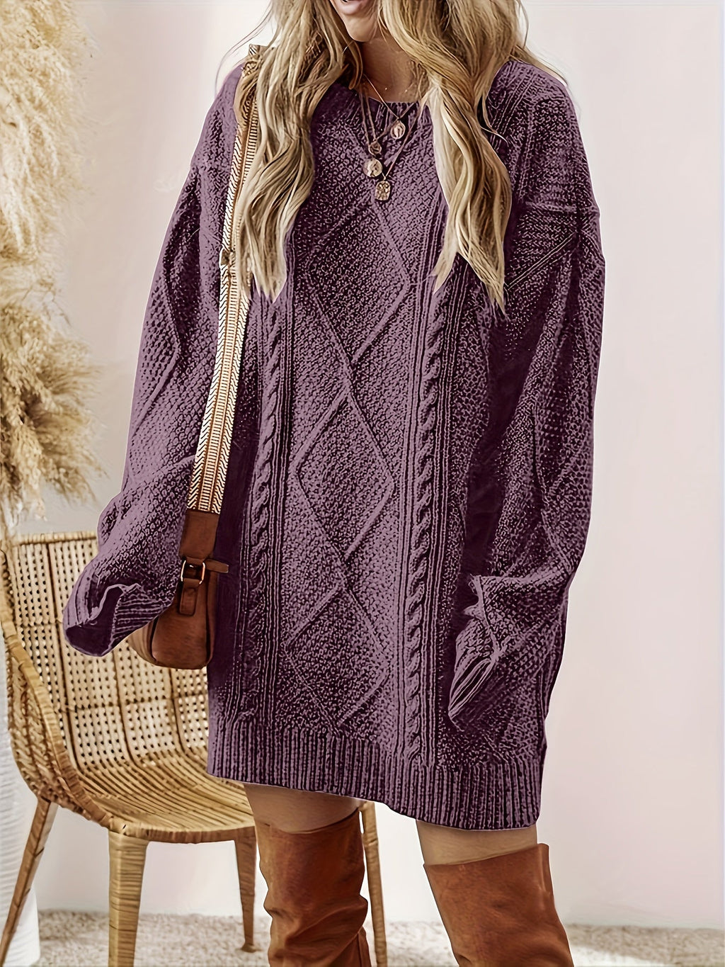 Solara | Women's Cable-Knit Sweater Dress