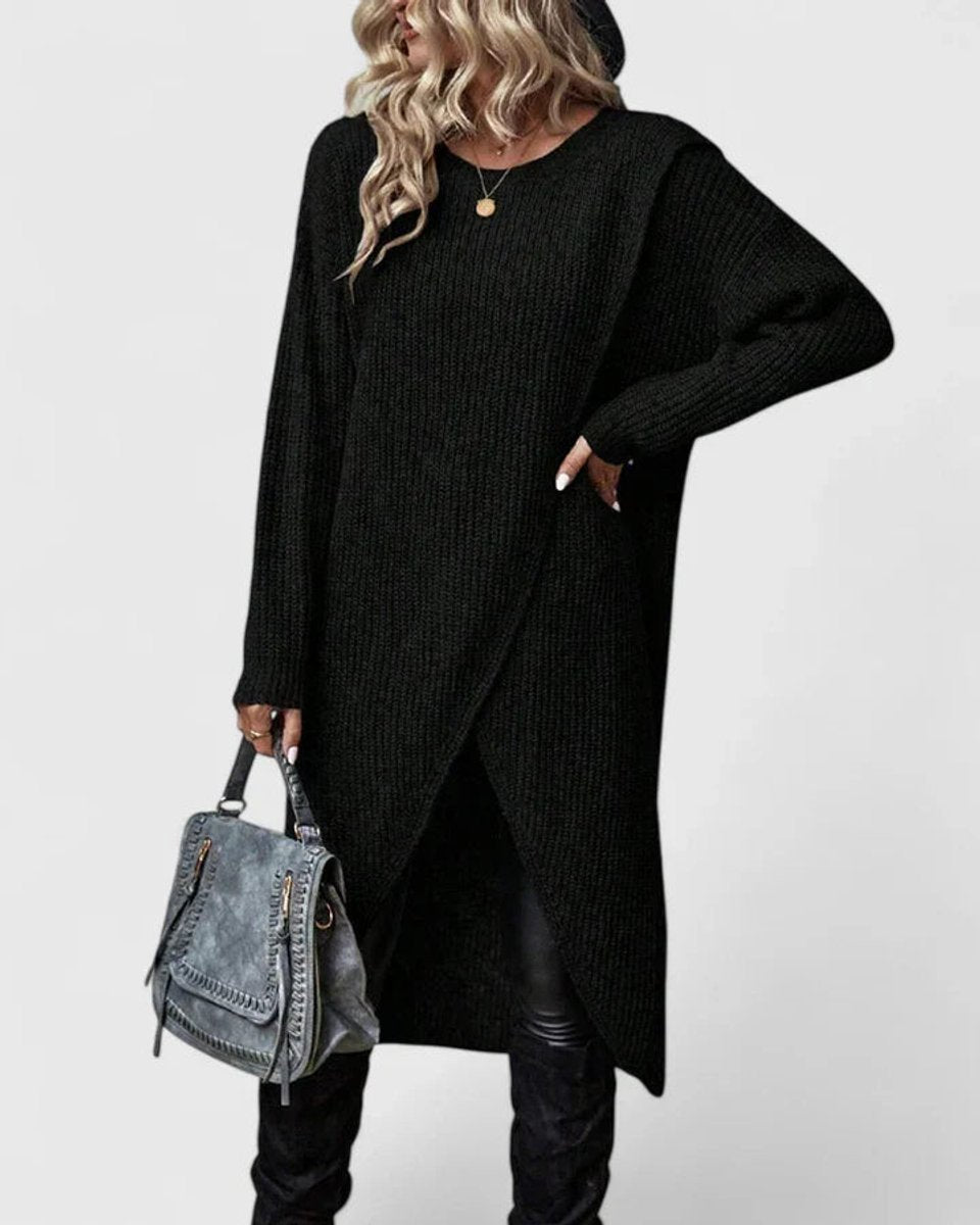 Solvaine | Women's Long-Sleeve Knit Sweater Dress