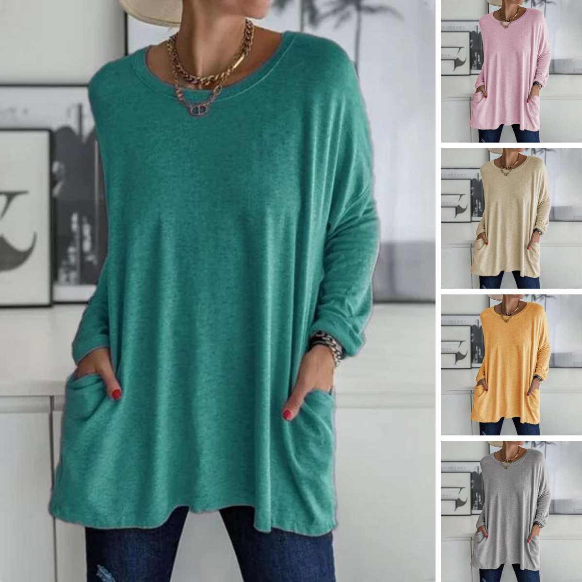 Tamsin | Women's Oversized Long Sleeve Tunic Top