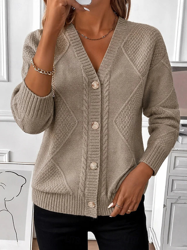 Pauline | Vintage Cable Knit Button Cardigan