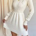 Velda | Women's Cable Knit Sweater Dress Mini A-Line