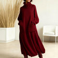 Velwyn | Women's Turtleneck Sweater Midi Dress