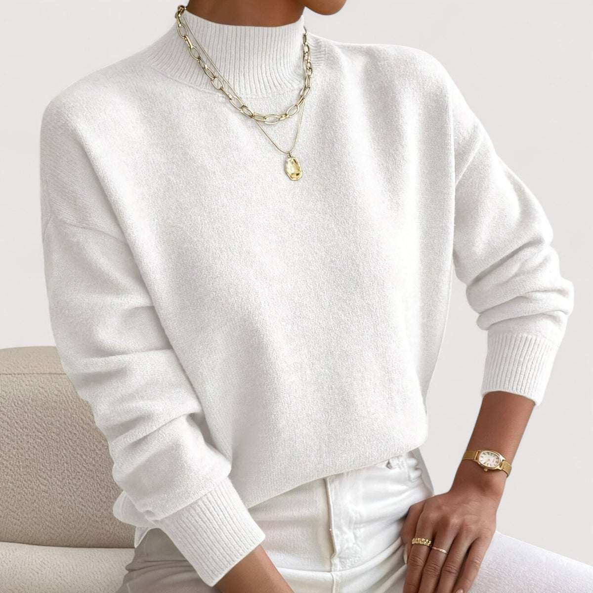 Venetia | Women's Mock Turtleneck Long Sleeve Sweater