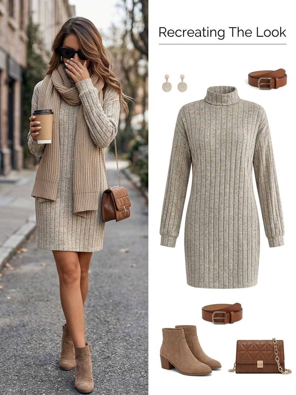 Veradne | Women's Ribbed Sweater Dress