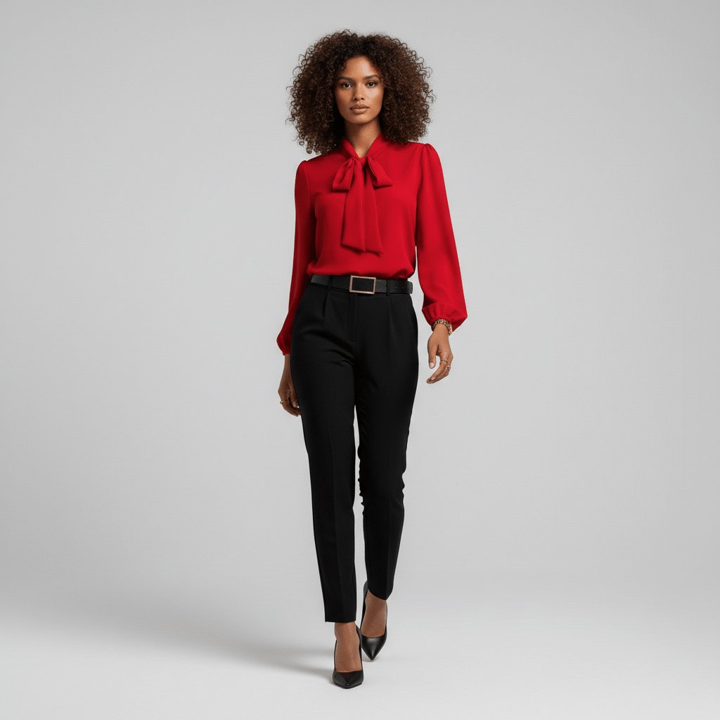 Verity | Women's Tie Neck Long Sleeve Blouse