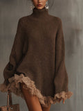 Vexlyn | Women's Oversized Turtleneck Sweater Dress