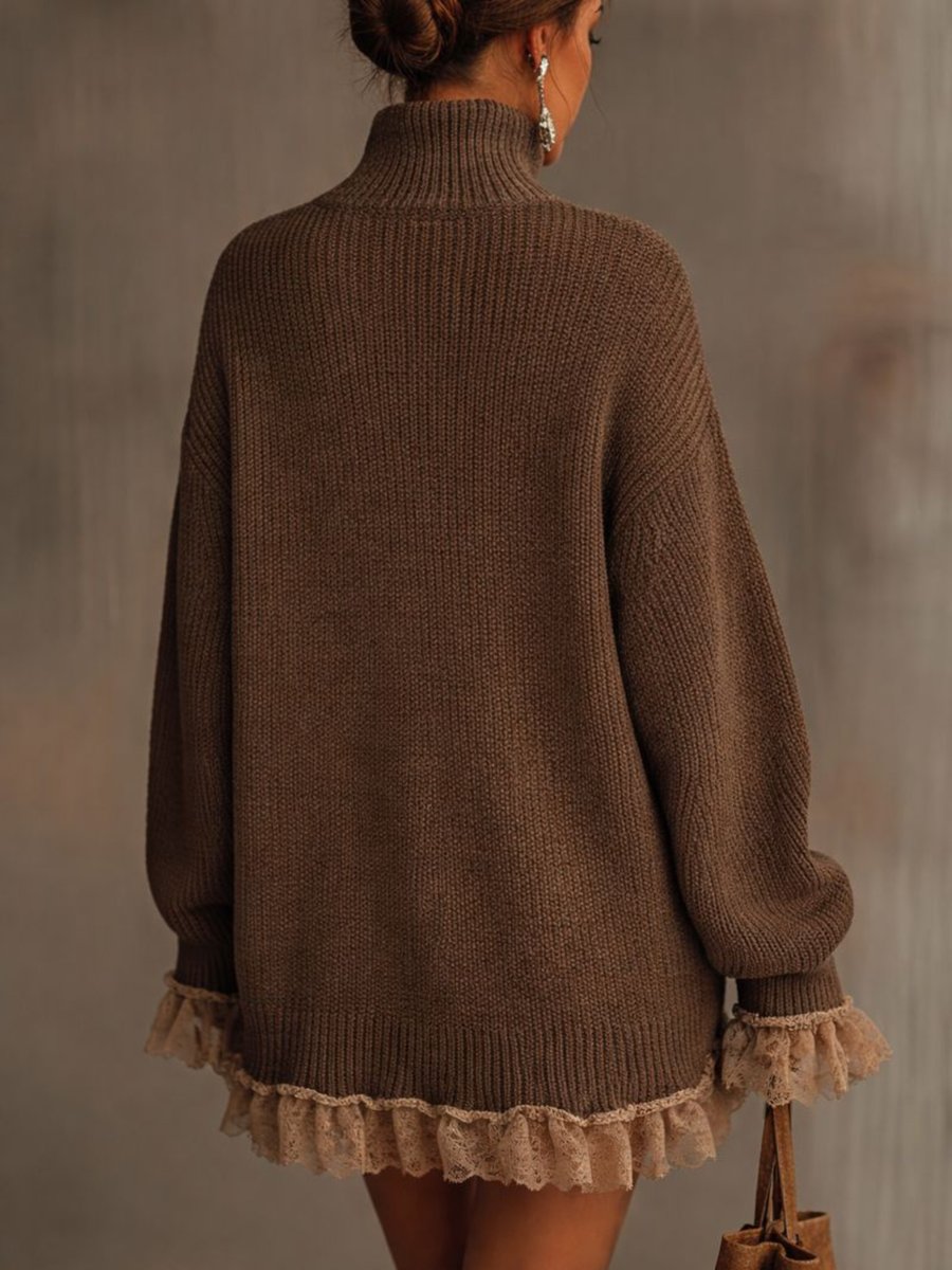 Vexlyn | Women's Oversized Turtleneck Sweater Dress