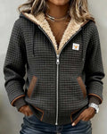 Joanne | Sherpa-Lined Quilted Zip-Up Hooded Jacket - Grey
